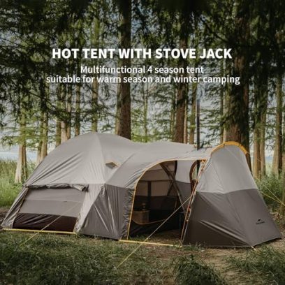 Naturehike KOTA 4/6/8 Person Camping Tent, Double Layer Waterproof 4 Person 6 Person 8 Person Tents for Camping, Large and Tall Family Tent with Vestibules Porch - Image 3