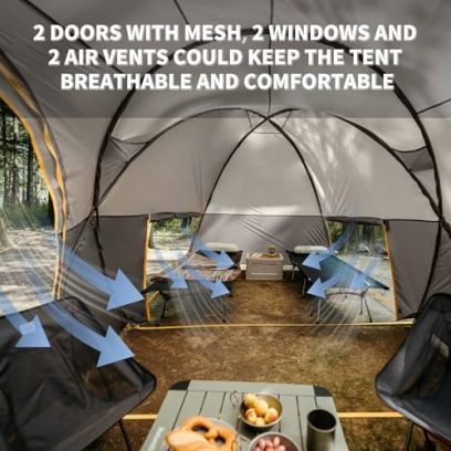 Naturehike KOTA 4/6/8 Person Camping Tent, Double Layer Waterproof 4 Person 6 Person 8 Person Tents for Camping, Large and Tall Family Tent with Vestibules Porch - Image 4