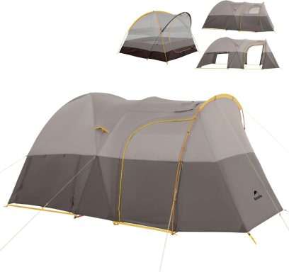 Naturehike KOTA 4/6/8 Person Camping Tent, Double Layer Waterproof 4 Person 6 Person 8 Person Tents for Camping, Large and Tall Family Tent with Vestibules Porch - Image 9