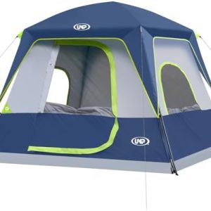 UNP 2/4/6/8 Person Tent, Portable Cabin Tent, Camping Tent 4-Person Easy Set Up, Waterproof with Top Rainfly for Outdoor Camping/Hiking