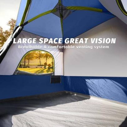 UNP 2/4/6/8 Person Tent, Portable Cabin Tent, Camping Tent 4-Person Easy Set Up, Waterproof with Top Rainfly for Outdoor Camping/Hiking - Image 3
