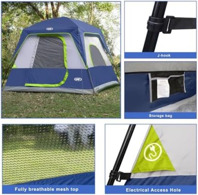 UNP 2/4/6/8 Person Tent, Portable Cabin Tent, Camping Tent 4-Person Easy Set Up, Waterproof with Top Rainfly for Outdoor Camping/Hiking - Image 4